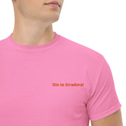 T-Shirt Unisex Ricamata 100% Cotone – Confortevole – Design Dio te stradora-Biiply
