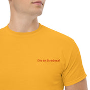 T-Shirt Unisex Ricamata 100% Cotone – Confortevole – Design Dio te stradora-Biiply