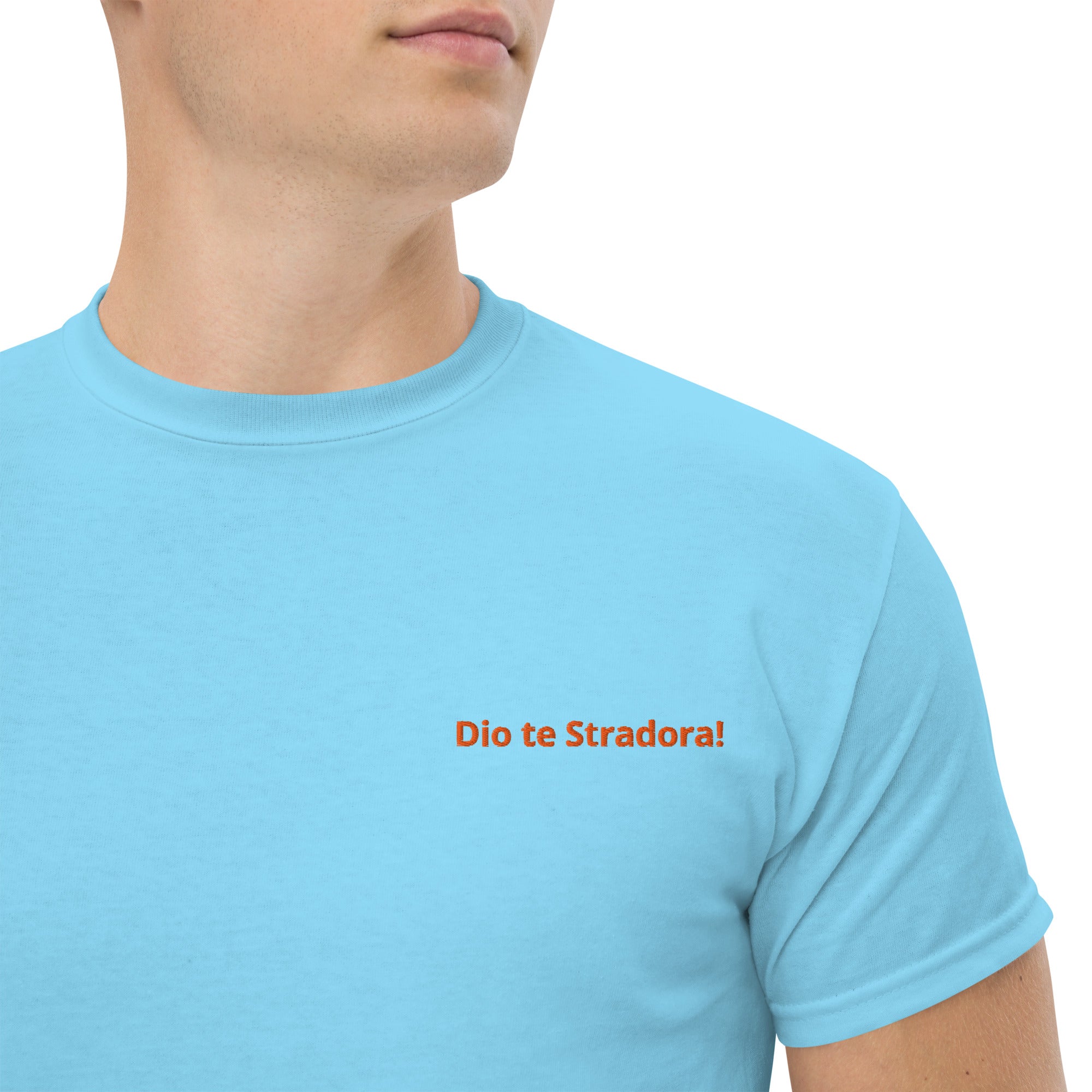 T-Shirt Unisex Ricamata 100% Cotone – Confortevole – Design Dio te stradora-Biiply