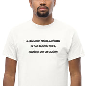 T-Shirt Unisex Ricamata 100% Cotone – Confortevole – Design Discùter Con Un Caiòun!-Biiply