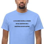 T-Shirt Unisex Ricamata 100% Cotone – Confortevole – Design Discùter Con Un Caiòun!-Biiply