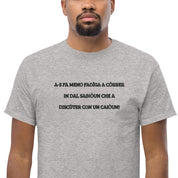 T-Shirt Unisex Ricamata 100% Cotone – Confortevole – Design Discùter Con Un Caiòun!-Biiply