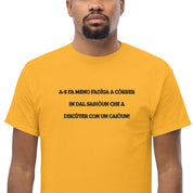 T-Shirt Unisex Ricamata 100% Cotone – Confortevole – Design Discùter Con Un Caiòun!-Biiply
