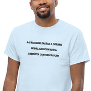 T-Shirt Unisex Ricamata 100% Cotone – Confortevole – Design Discùter Con Un Caiòun!-Biiply