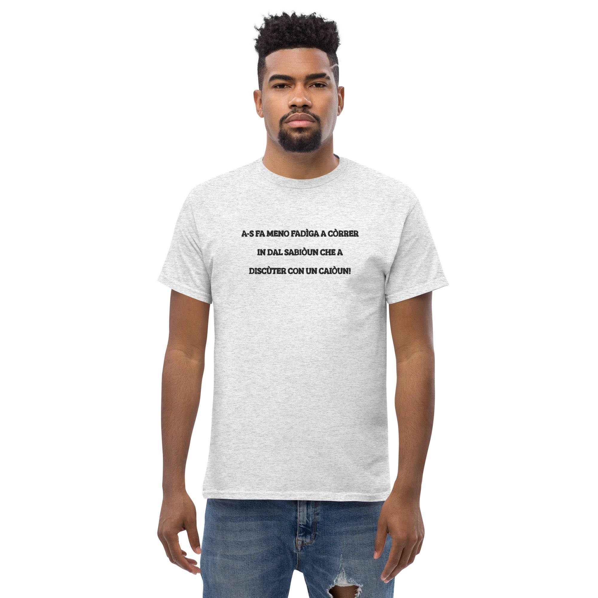 T-Shirt Unisex Ricamata 100% Cotone – Confortevole – Design Discùter Con Un Caiòun!-Biiply