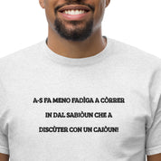 T-Shirt Unisex Ricamata 100% Cotone – Confortevole – Design Discùter Con Un Caiòun!-Biiply