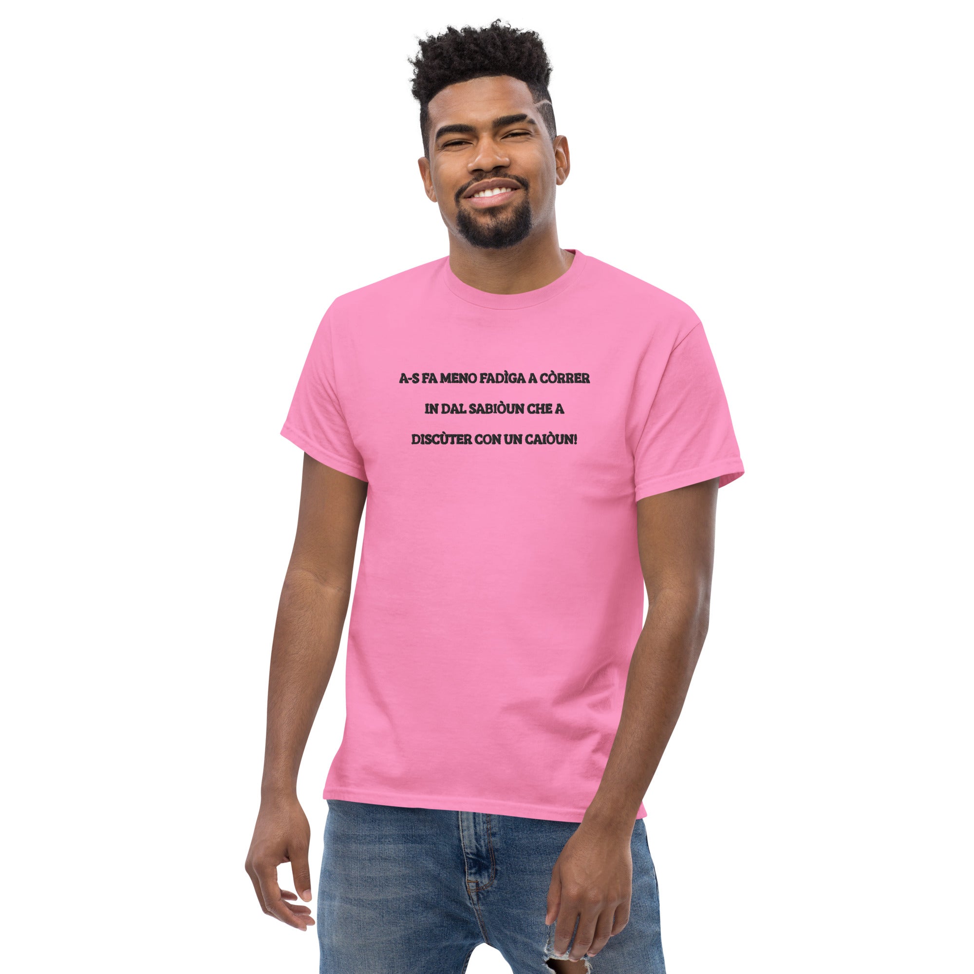 T-Shirt Unisex Ricamata 100% Cotone – Confortevole – Design Discùter Con Un Caiòun!-Biiply