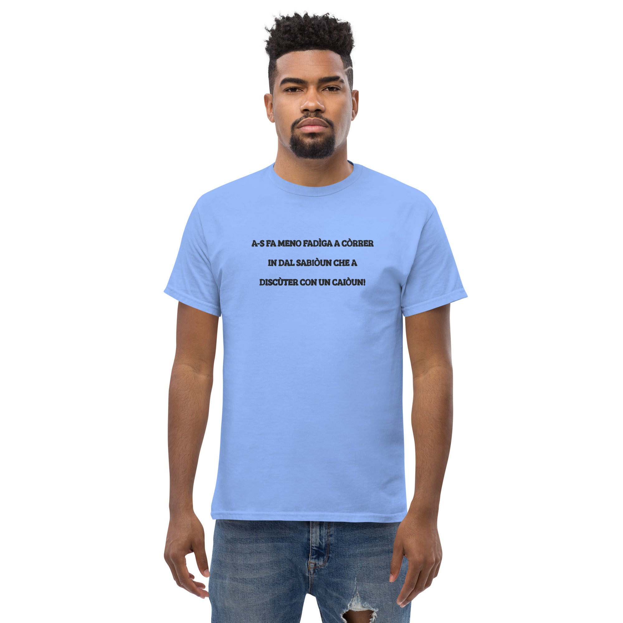 T-Shirt Unisex Ricamata 100% Cotone – Confortevole – Design Discùter Con Un Caiòun!-Biiply