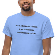 T-Shirt Unisex Ricamata 100% Cotone – Confortevole – Design Discùter Con Un Caiòun!-Biiply