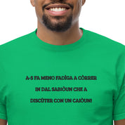 T-Shirt Unisex Ricamata 100% Cotone – Confortevole – Design Discùter Con Un Caiòun!-Biiply
