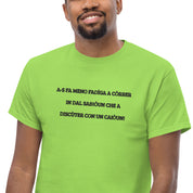 T-Shirt Unisex Ricamata 100% Cotone – Confortevole – Design Discùter Con Un Caiòun!-Biiply