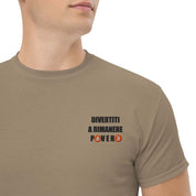 T-Shirt Unisex Ricamata 100% Cotone – Confortevole – Design Divertiti a Rimanere Povero BTC-Biiply