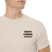T-Shirt Unisex Ricamata 100% Cotone – Confortevole – Design Divertiti a Rimanere Povero BTC-Biiply