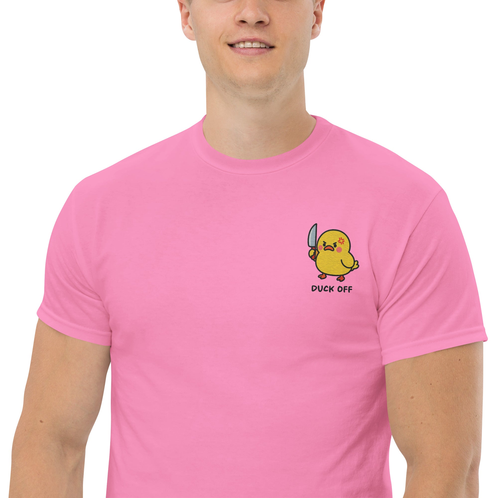 T-Shirt Unisex Ricamata 100% Cotone – Confortevole – Design Duck Off-Biiply