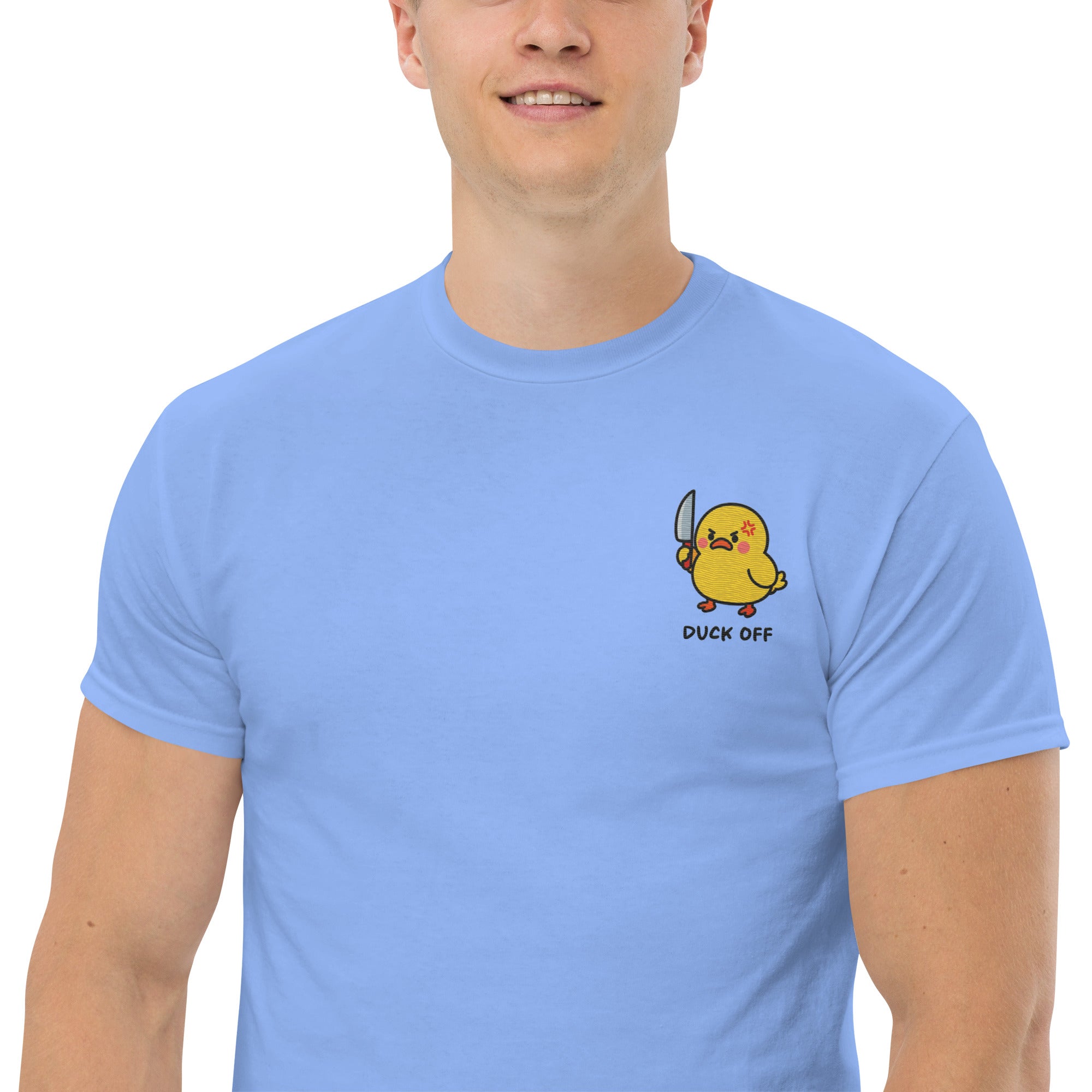 T-Shirt Unisex Ricamata 100% Cotone – Confortevole – Design Duck Off-Biiply