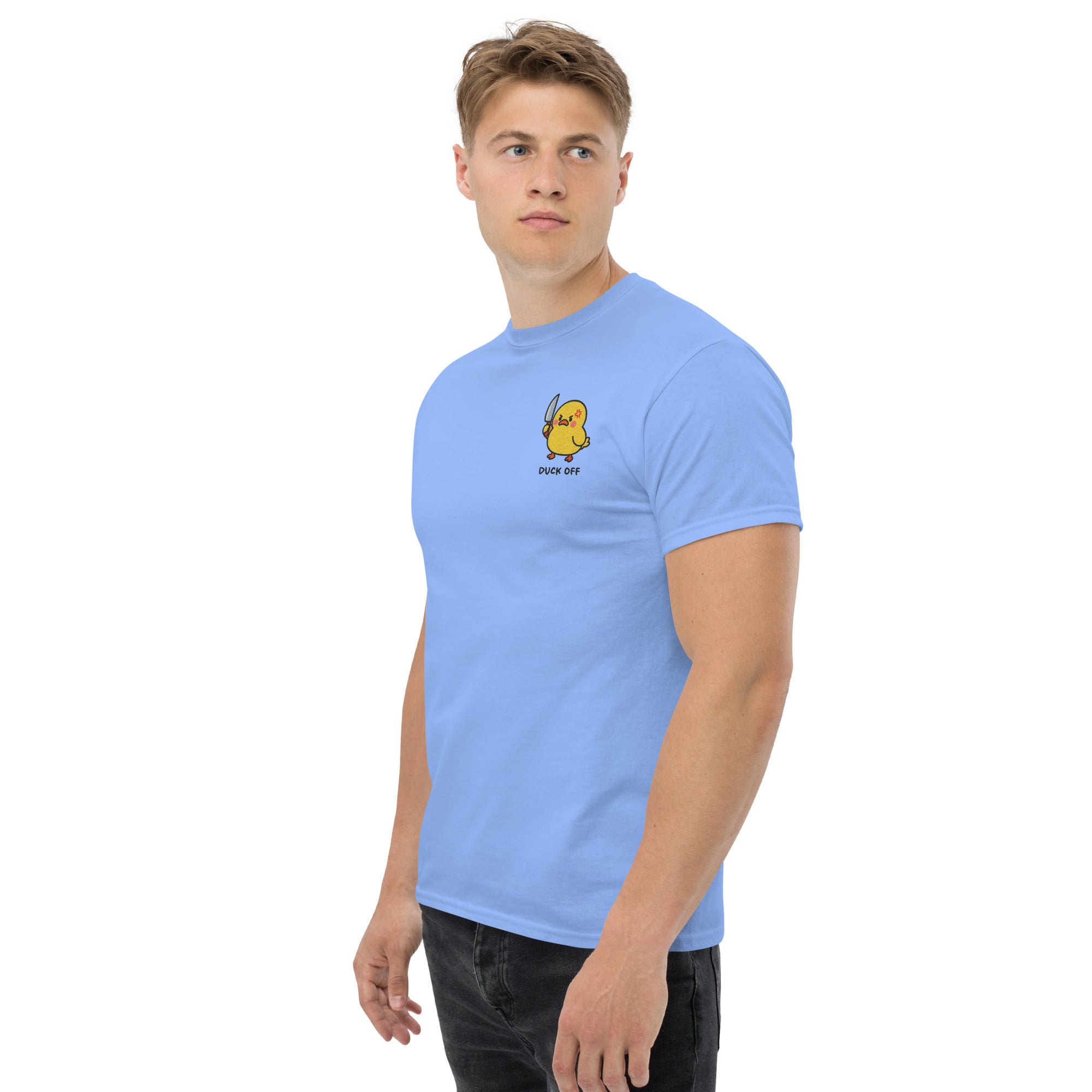 T-Shirt Unisex Ricamata 100% Cotone – Confortevole – Design Duck Off-Biiply