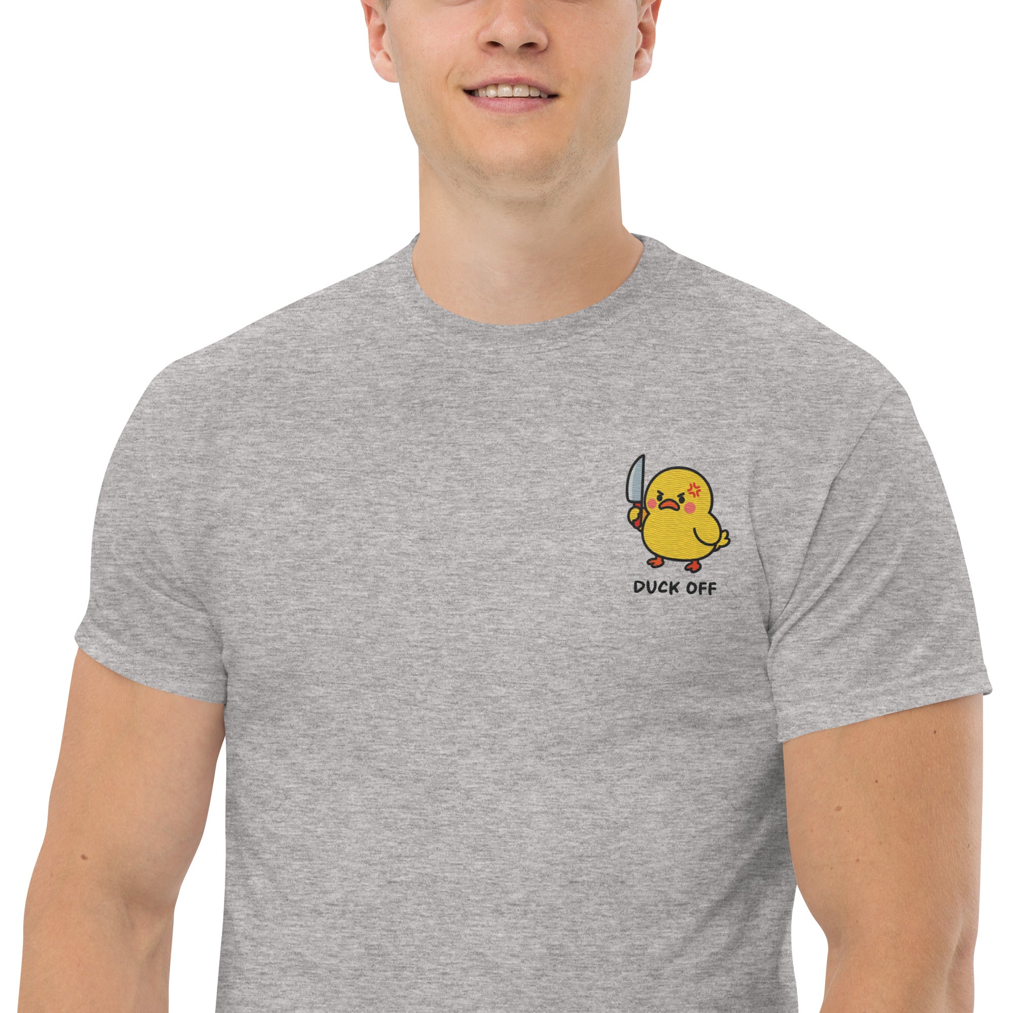 T-Shirt Unisex Ricamata 100% Cotone – Confortevole – Design Duck Off-Biiply