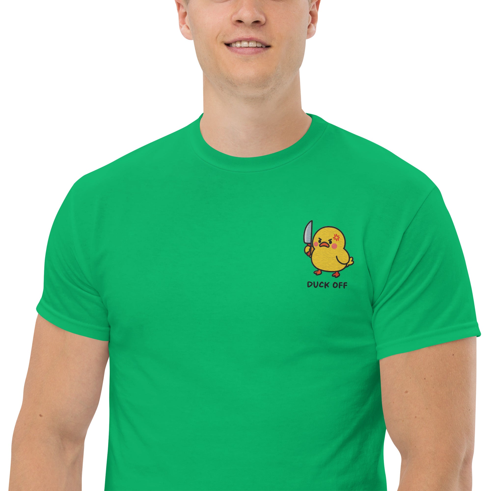 T-Shirt Unisex Ricamata 100% Cotone – Confortevole – Design Duck Off-Biiply