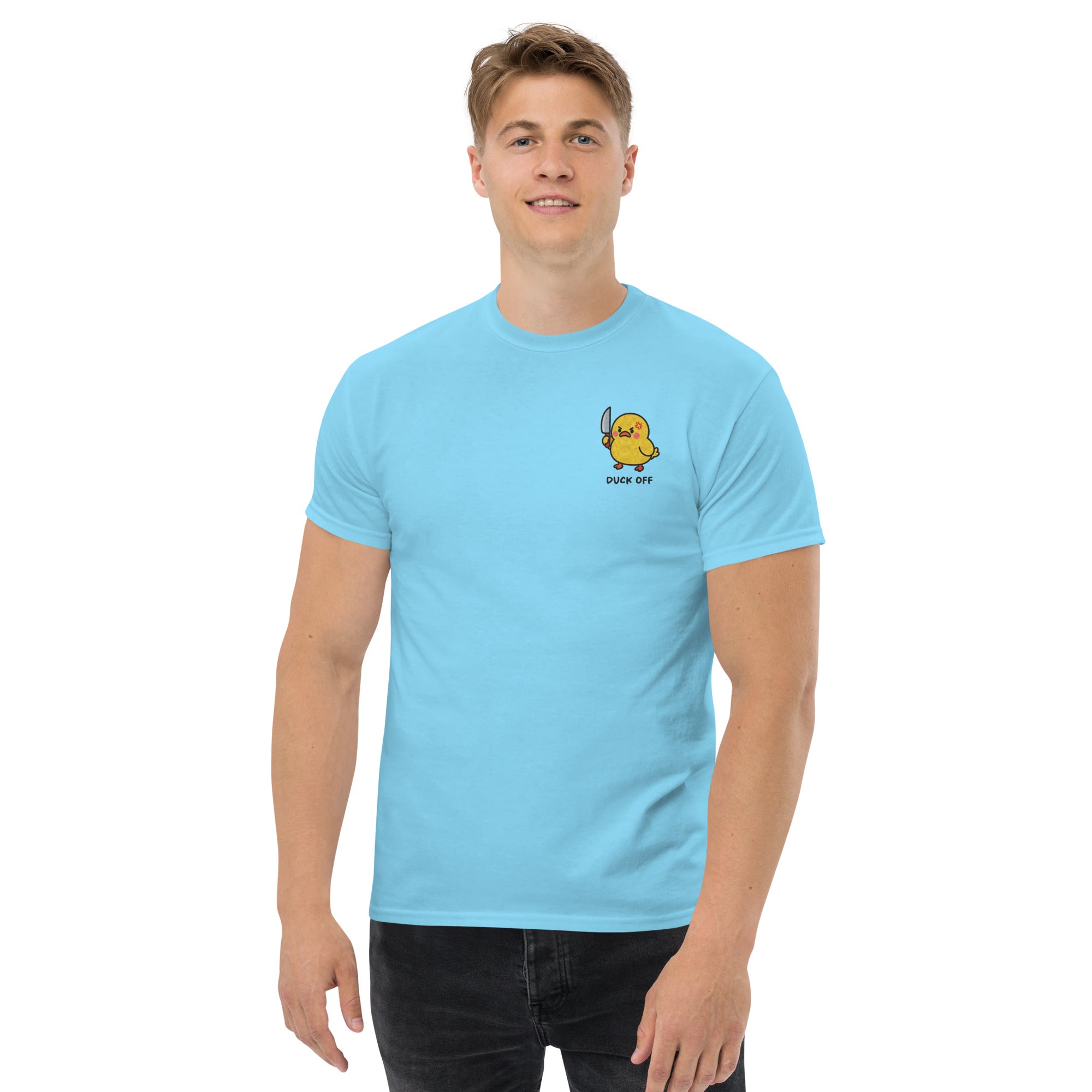 T-Shirt Unisex Ricamata 100% Cotone – Confortevole – Design Duck Off-Biiply