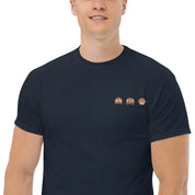 T-Shirt Unisex Ricamata 100% Cotone – Confortevole – Design Emoji scimmiette-Biiply