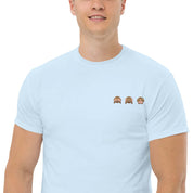 T-Shirt Unisex Ricamata 100% Cotone – Confortevole – Design Emoji scimmiette-Biiply