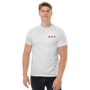 T-Shirt Unisex Ricamata 100% Cotone – Confortevole – Design Emoji scimmiette-Biiply