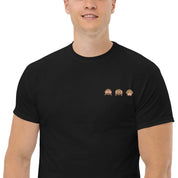 T-Shirt Unisex Ricamata 100% Cotone – Confortevole – Design Emoji scimmiette-Biiply