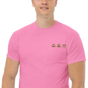 T-Shirt Unisex Ricamata 100% Cotone – Confortevole – Design Emoji scimmiette-Biiply