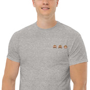 T-Shirt Unisex Ricamata 100% Cotone – Confortevole – Design Emoji scimmiette-Biiply