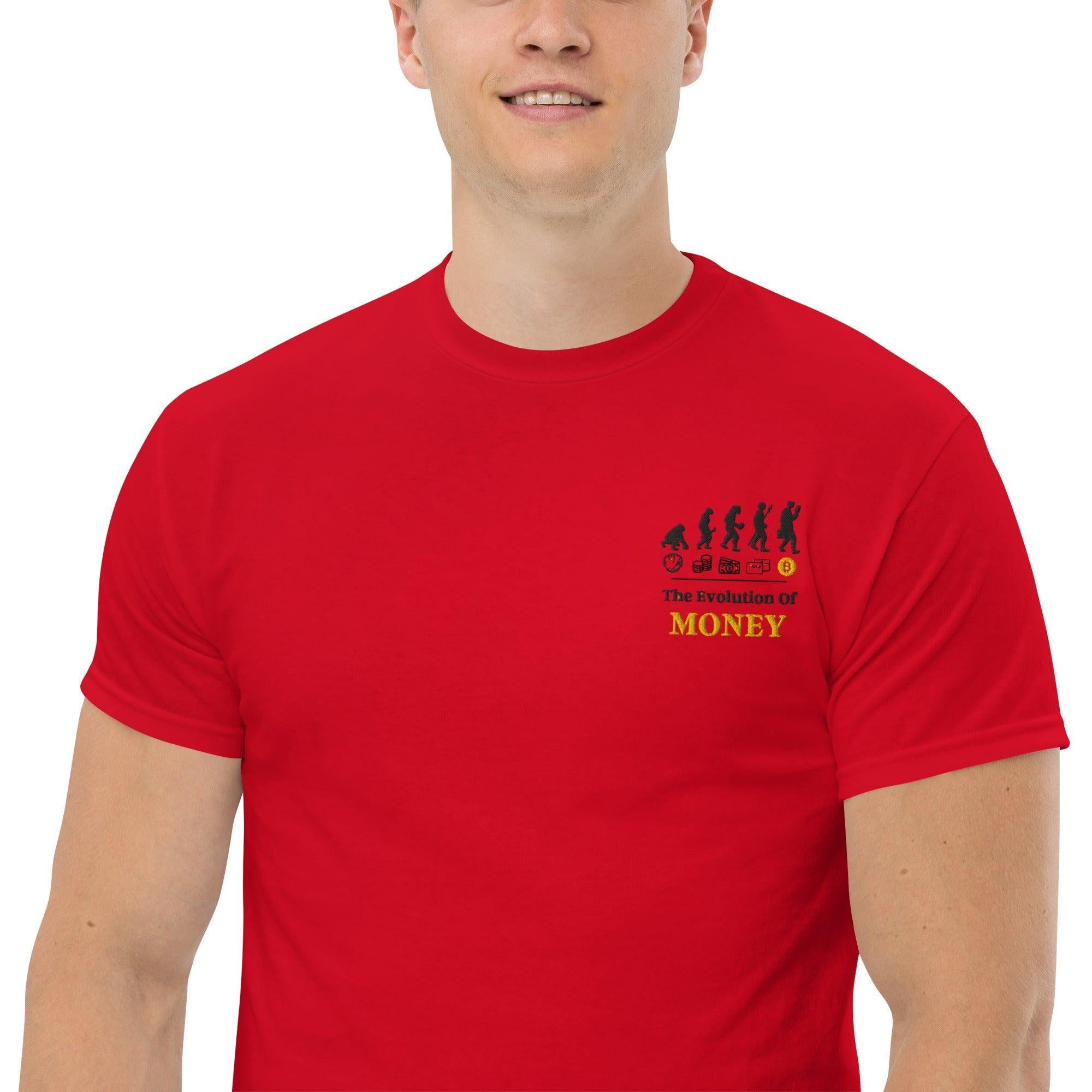 T-Shirt Unisex Ricamata 100% Cotone – Confortevole – Design Evolution Of Money-Biiply