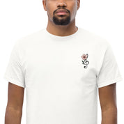 T-Shirt Unisex Ricamata 100% Cotone – Confortevole – Design Fiore di Ciliegio-Biiply