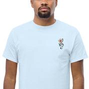 T-Shirt Unisex Ricamata 100% Cotone – Confortevole – Design Fiore di Ciliegio-Biiply