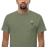 T-Shirt Unisex Ricamata 100% Cotone – Confortevole – Design Fiore di Ciliegio