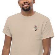 T-Shirt Unisex Ricamata 100% Cotone – Confortevole – Design Fiore di Ciliegio-Biiply