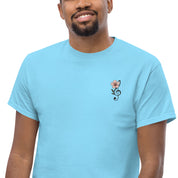 T-Shirt Unisex Ricamata 100% Cotone – Confortevole – Design Fiore di Ciliegio-Biiply