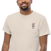 T-Shirt Unisex Ricamata 100% Cotone – Confortevole – Design Fiore di Ciliegio-Biiply