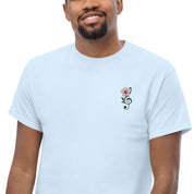 T-Shirt Unisex Ricamata 100% Cotone – Confortevole – Design Fiore di Ciliegio-Biiply