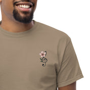 T-Shirt Unisex Ricamata 100% Cotone – Confortevole – Design Fiore di Ciliegio-Biiply