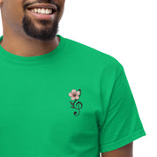 T-Shirt Unisex Ricamata 100% Cotone – Confortevole – Design Fiore di Ciliegio-Biiply