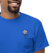 T-Shirt Unisex Ricamata 100% Cotone – Confortevole – Design Fiore di Ciliegio-Biiply