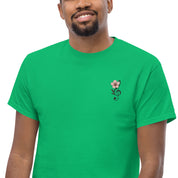 T-Shirt Unisex Ricamata 100% Cotone – Confortevole – Design Fiore di Ciliegio-Biiply