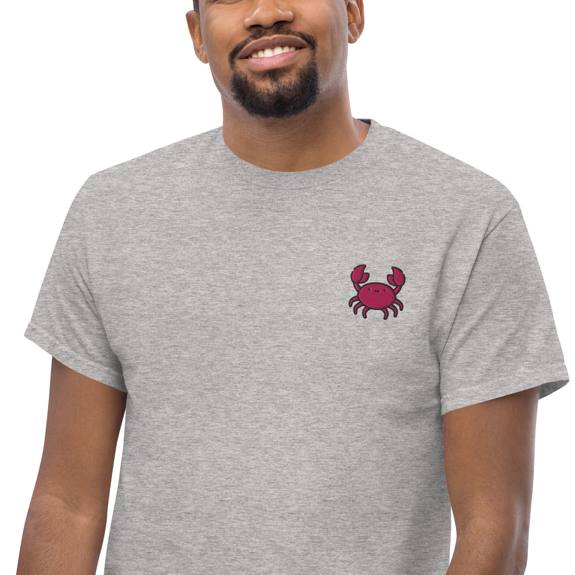 T-Shirt Unisex Ricamata 100% Cotone – Confortevole – Design Granchio-Biiply