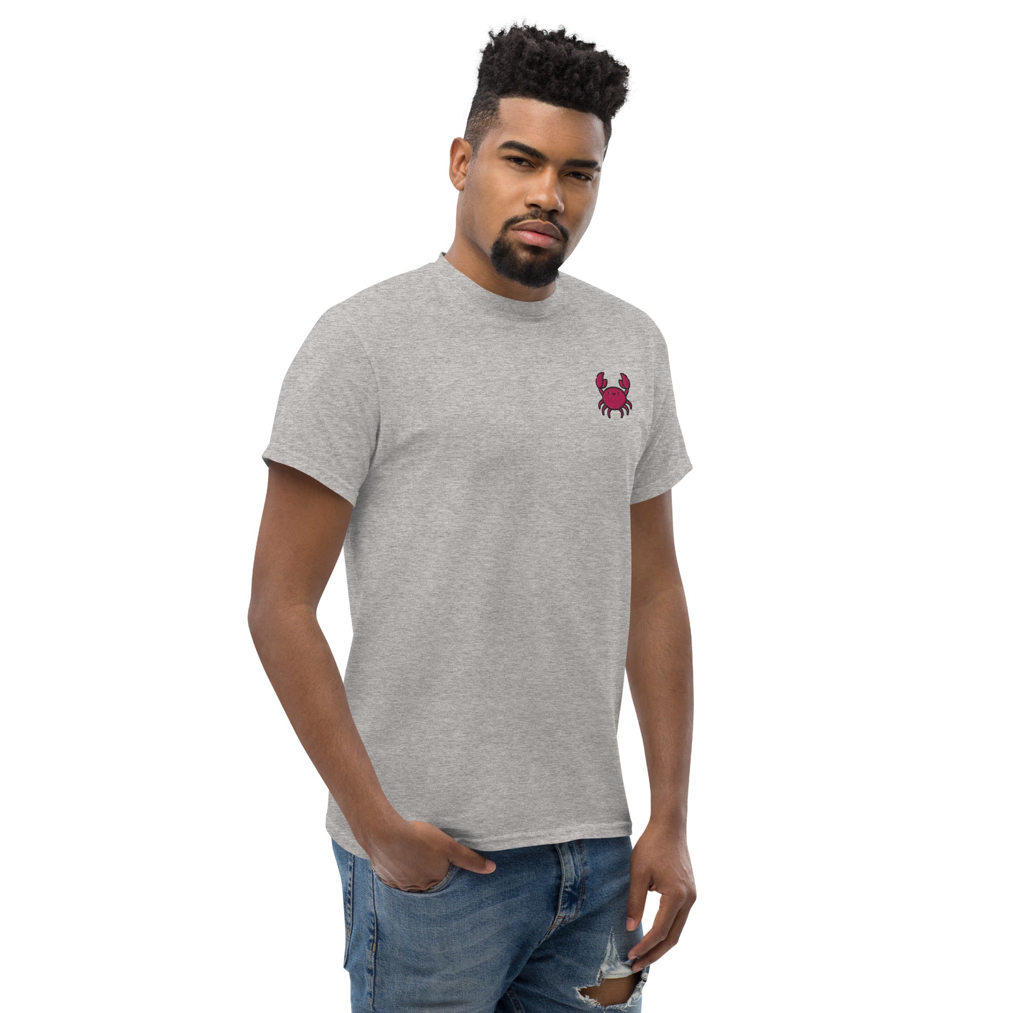 T-Shirt Unisex Ricamata 100% Cotone – Confortevole – Design Granchio-Biiply