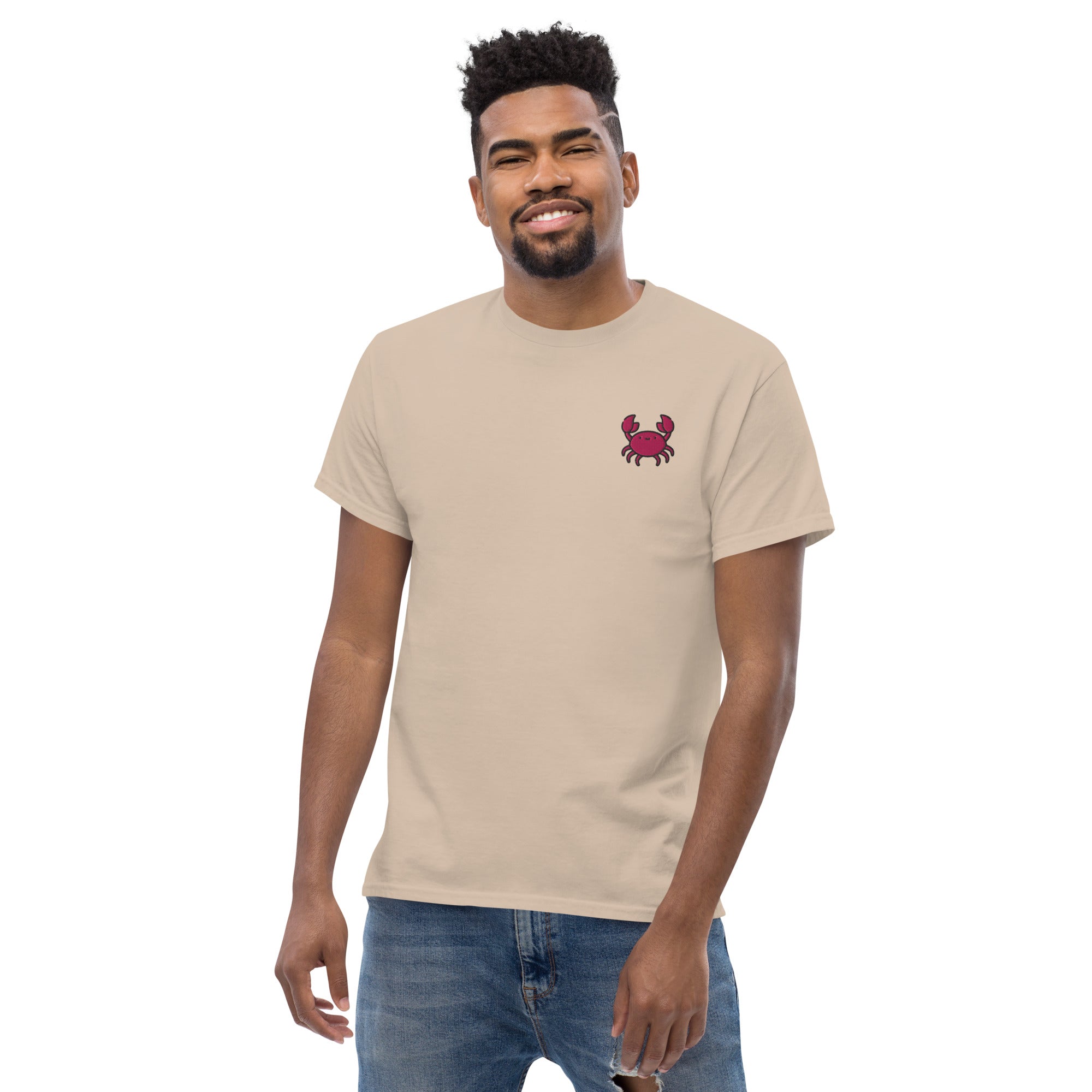 T-Shirt Unisex Ricamata 100% Cotone – Confortevole – Design Granchio-Biiply