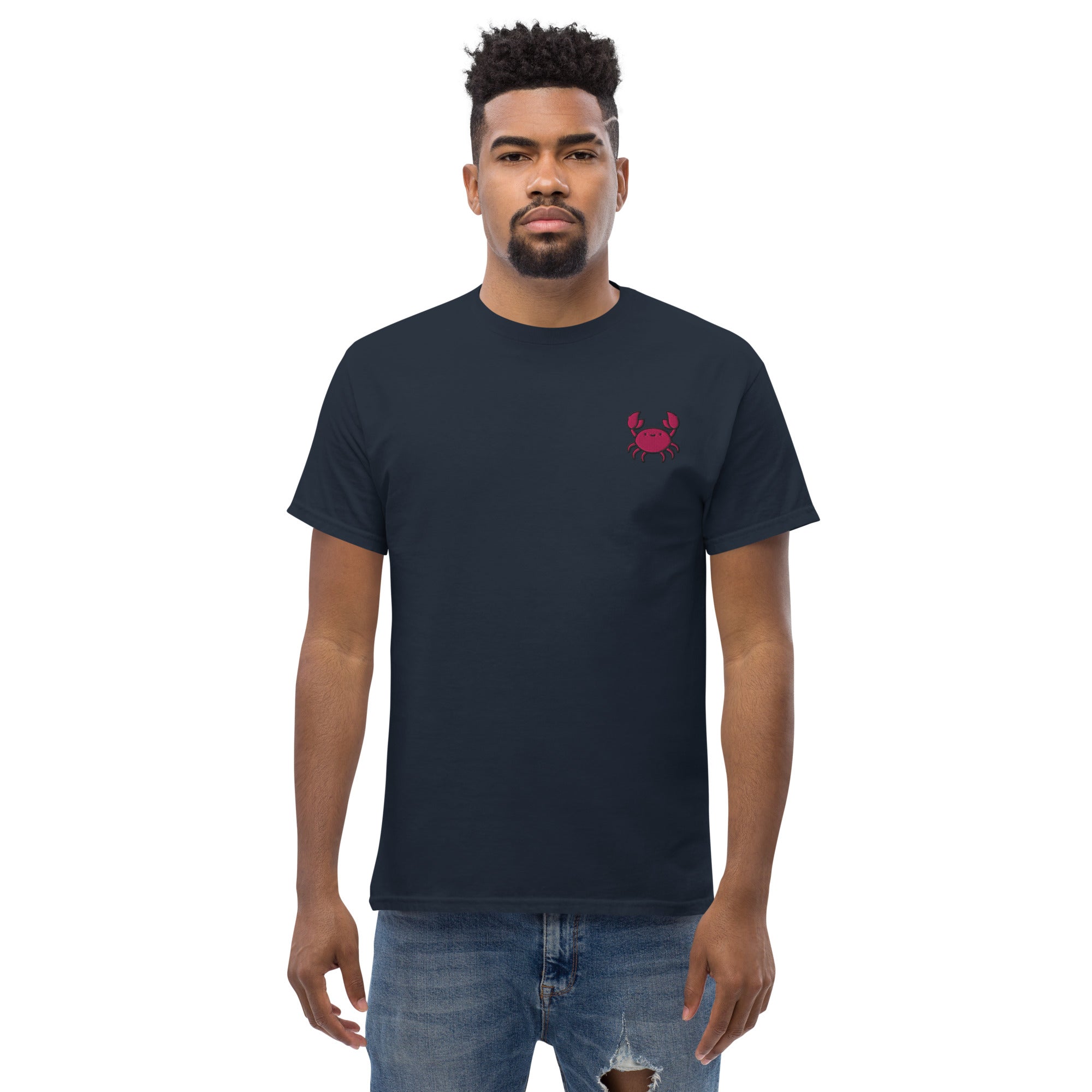 T-Shirt Unisex Ricamata 100% Cotone – Confortevole – Design Granchio-Biiply