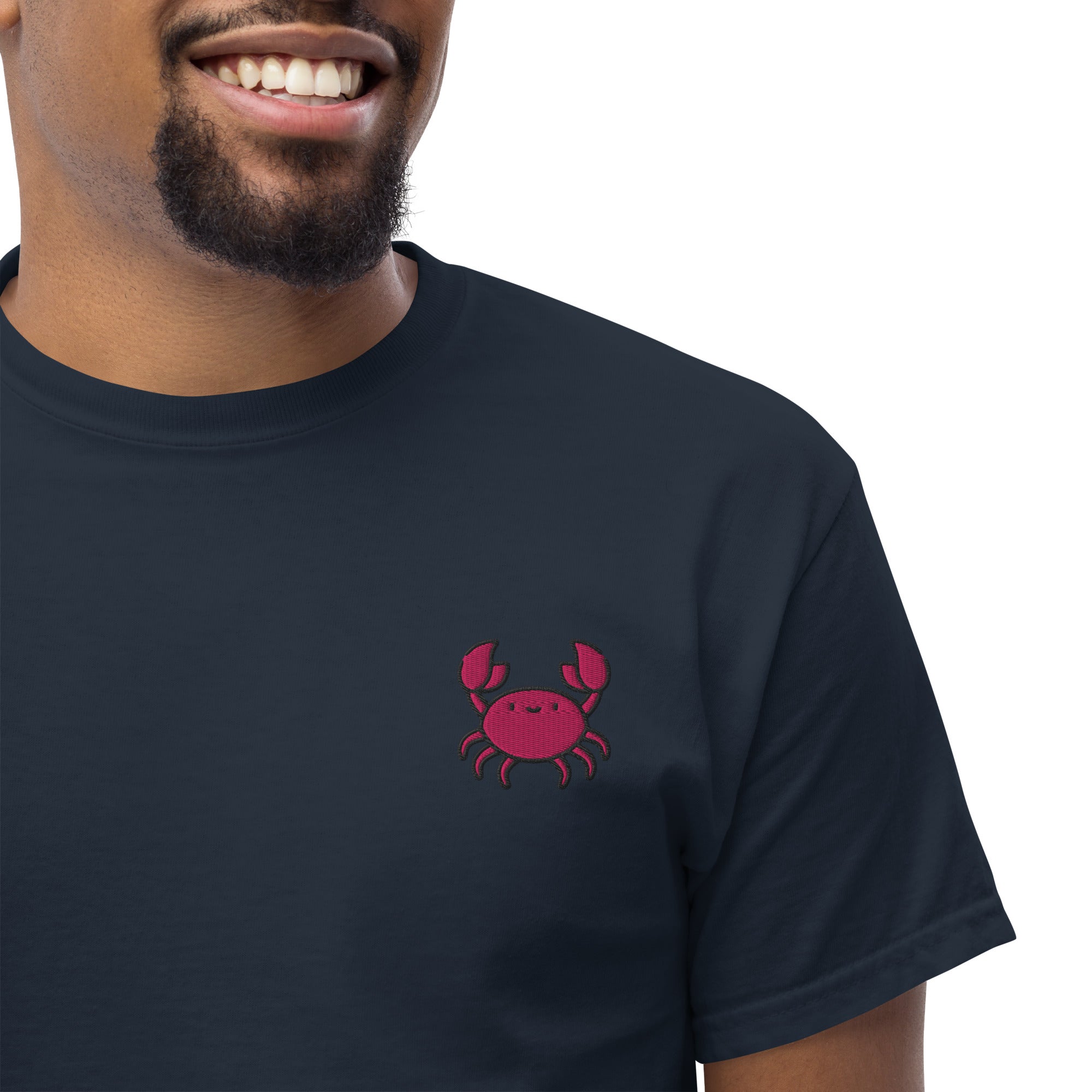 T-Shirt Unisex Ricamata 100% Cotone – Confortevole – Design Granchio-Biiply
