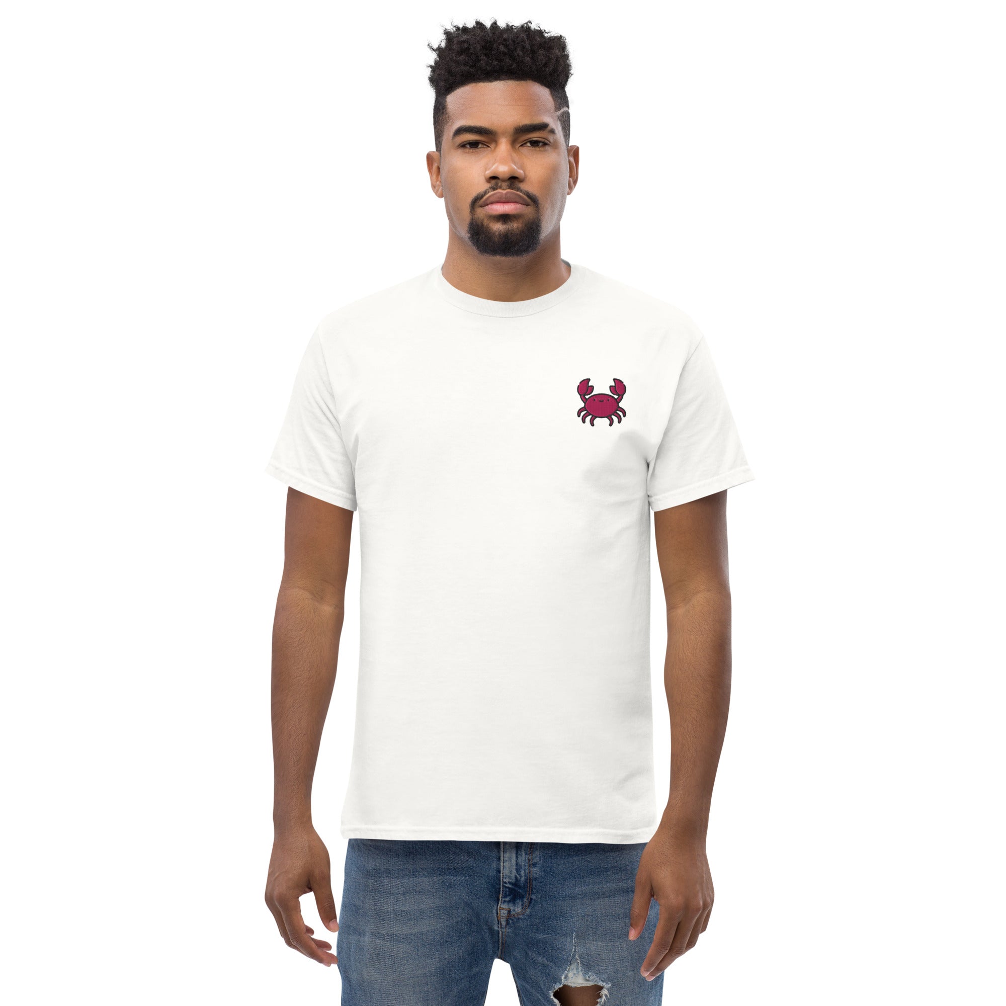 T-Shirt Unisex Ricamata 100% Cotone – Confortevole – Design Granchio-Biiply