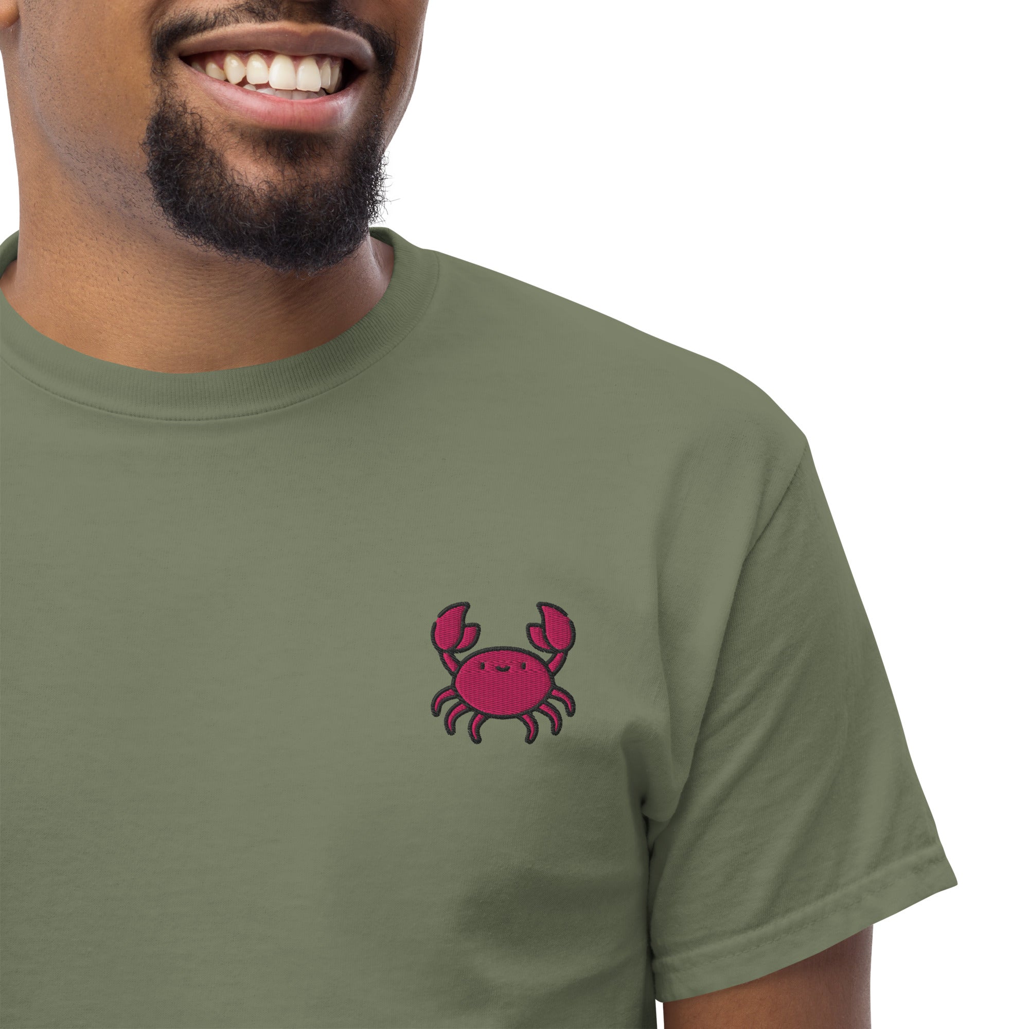 T-Shirt Unisex Ricamata 100% Cotone – Confortevole – Design Granchio-Biiply