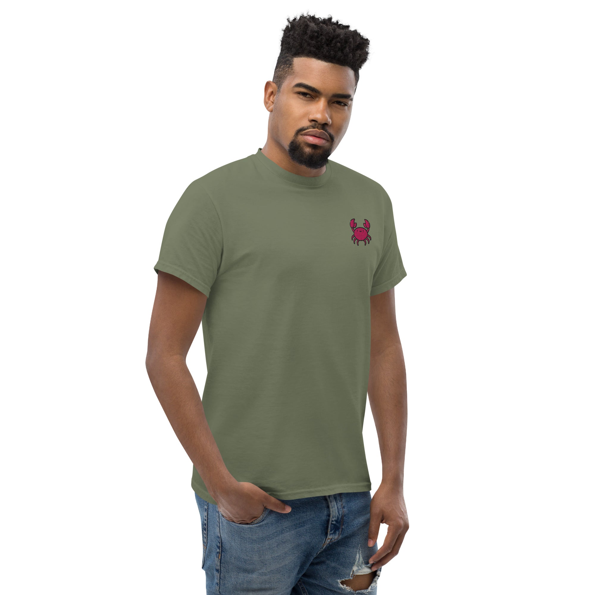 T-Shirt Unisex Ricamata 100% Cotone – Confortevole – Design Granchio-Biiply