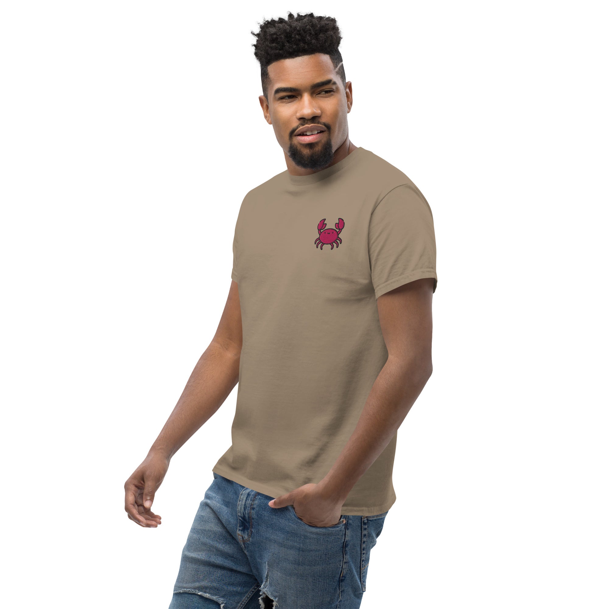 T-Shirt Unisex Ricamata 100% Cotone – Confortevole – Design Granchio-Biiply